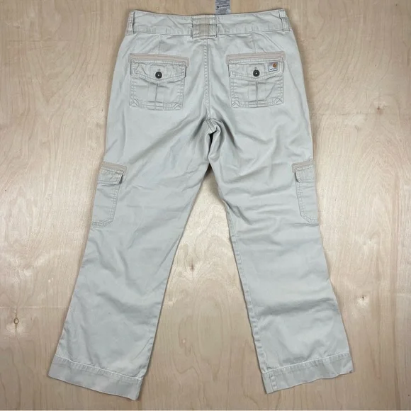 Carhartt Women's Khaki Y2K Multi-Pocket Cargo Pants Size 4 - Picture 2 of 6
